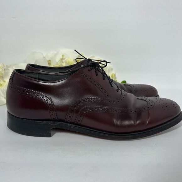 Hanover Mens Wingtip Dress Shoes size 11 Burgundy - Picture 4 of 16